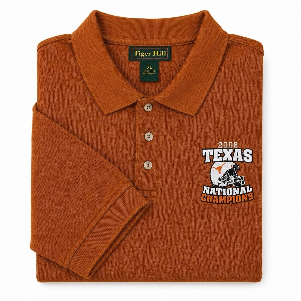 Tiger Hill Texas Longhorns 2005 National Champions Polo Shirt Burnt Orange XL